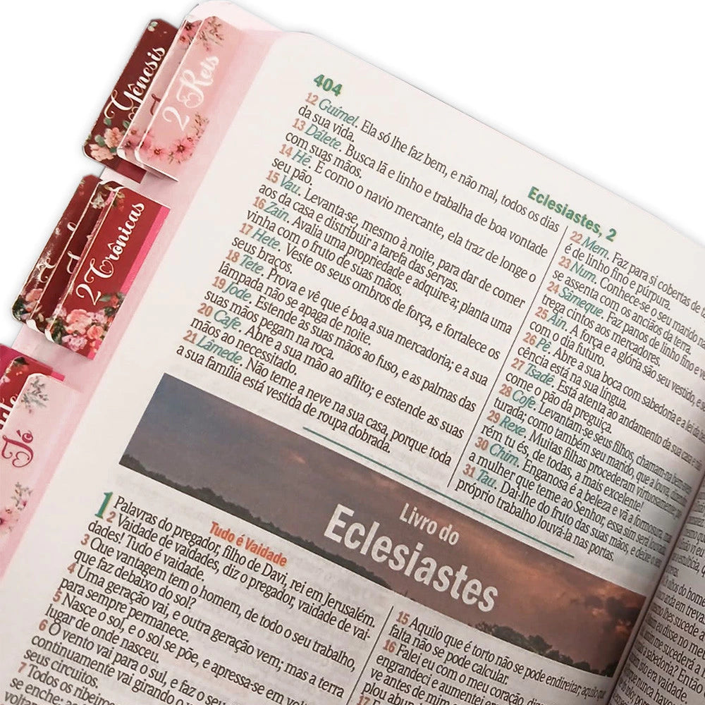 Bíblia Sagrada Evangélica Feminina Seja Forte e Corajosa com Índice e Abas